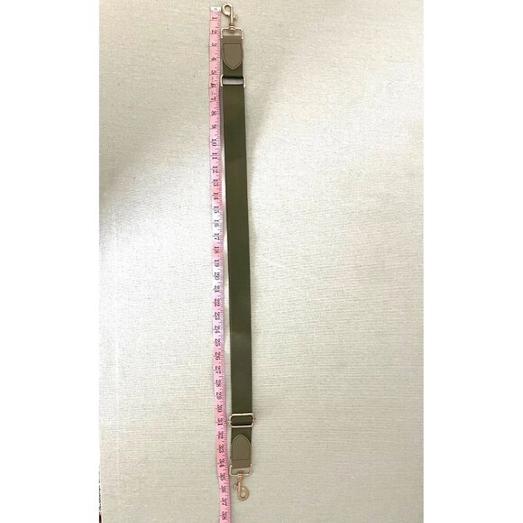 Adjustable Olive Green Bag Strap With Gold Metal Clasps - Picture 3 of 3